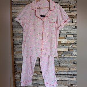 Bedhead Womens' Popular Pink Macaron Print Pajama Set Size XL